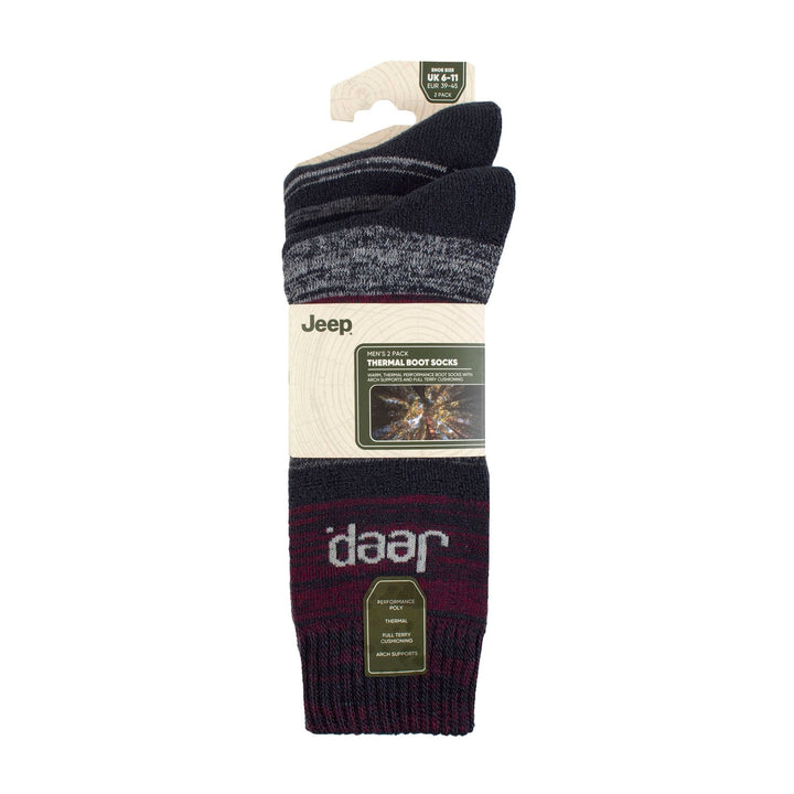 Men's 2 Pack Tech Thermal Boot Socks | Chunky Winter Performance Socks