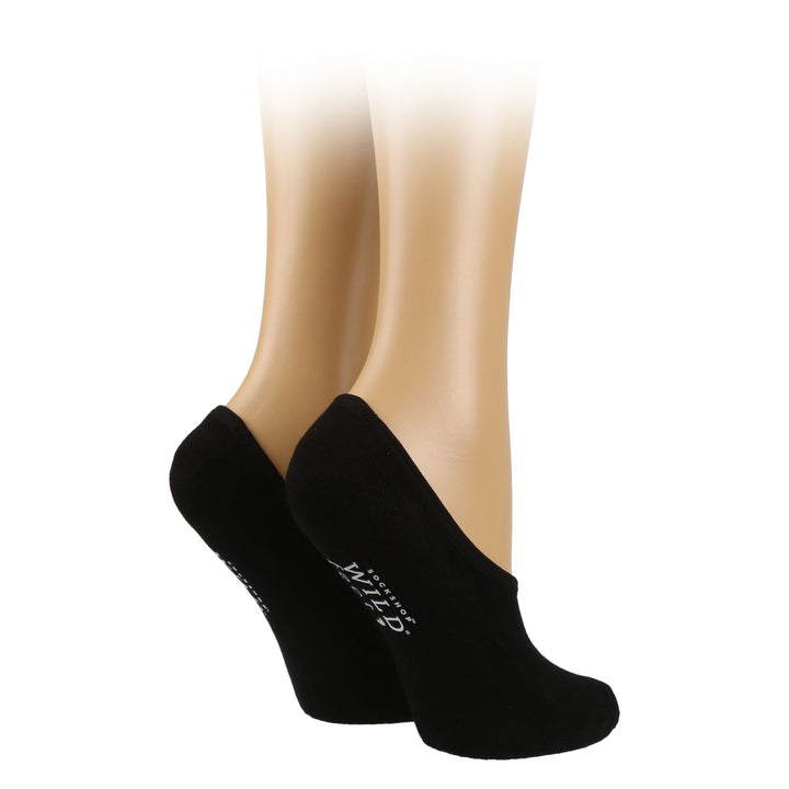 2 Pack Ladies Bamboo No Show Socks | Novelty Cushioned Socks with Heel Grip