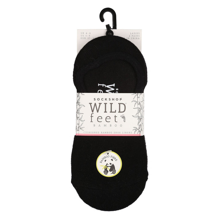2 Pack Ladies Bamboo No Show Socks | Novelty Cushioned Socks with Heel Grip