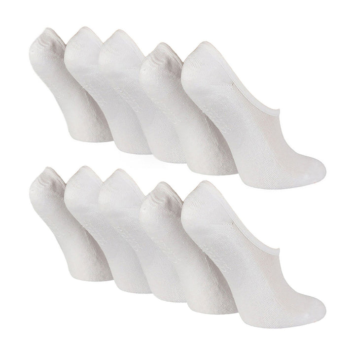10 Pairs Ladies Bamboo No Show Socks | Invisible Socks Silicone Heel Grip