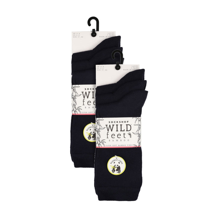 6 Pack Ladies Bamboo Socks: Plain Dress Socks with Unique Foot Patterns