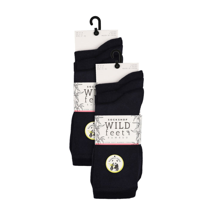 6 Pack Ladies Bamboo Socks: Plain Dress Socks with Unique Foot Patterns