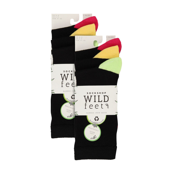 6 Pack Ladies Bamboo Socks: Plain Dress Socks with Unique Foot Patterns