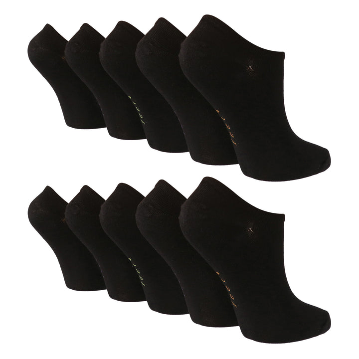 10 Pairs Ladies Bamboo Trainer Socks with Reinforced Heel & Toe
