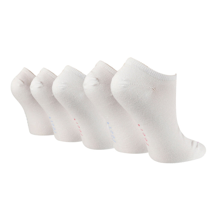 5 Pack Ladies Plain Contrast Liner Socks