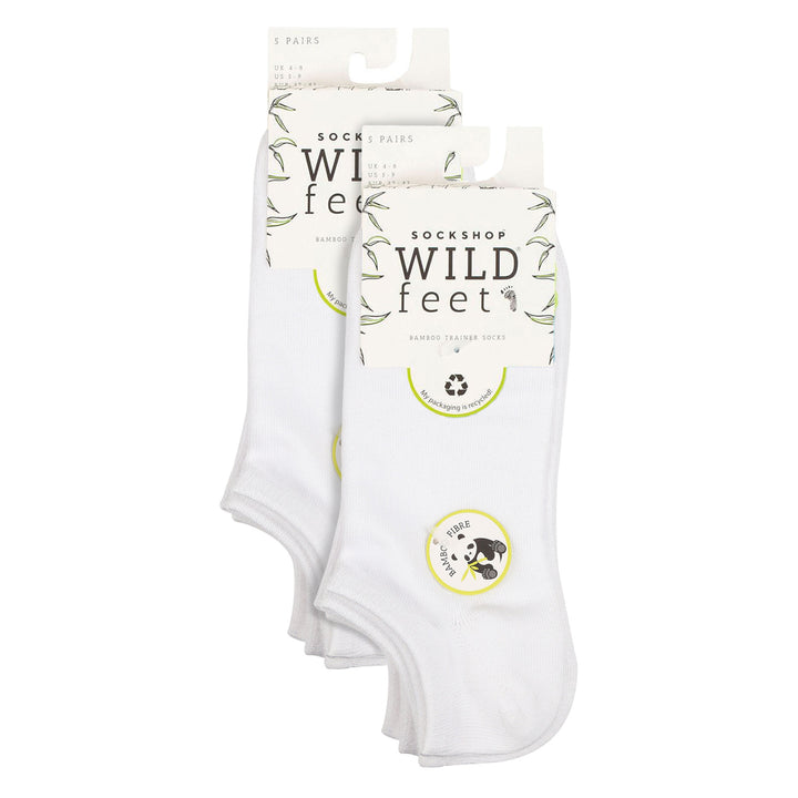 10 Pairs Ladies Bamboo Trainer Socks with Reinforced Heel & Toe