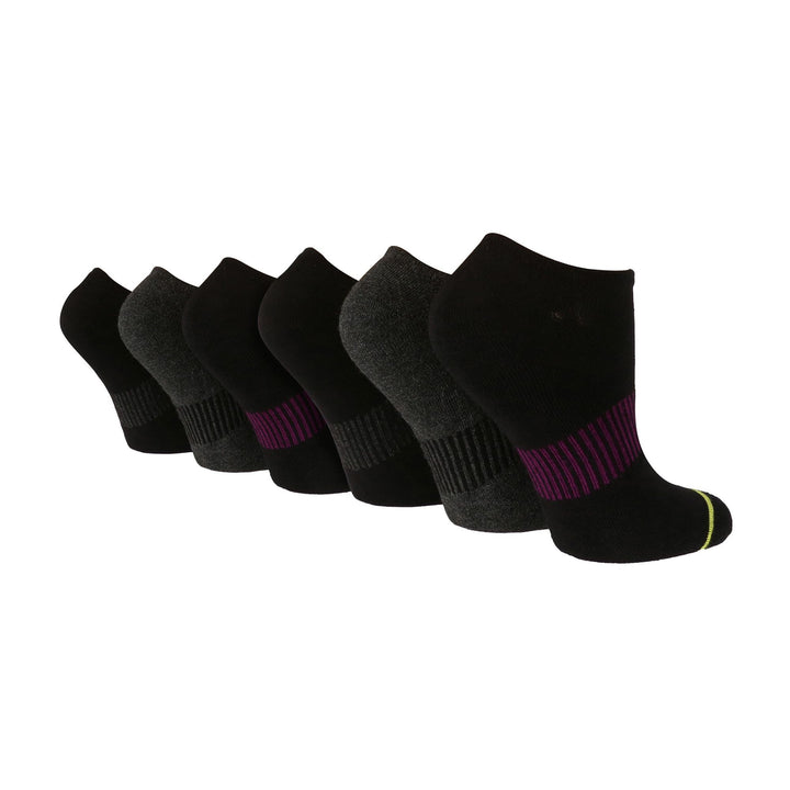 6 Pack Ladies Bamboo Sport Trainer Socks: Low Cut, Cushioned, Athletic Socks