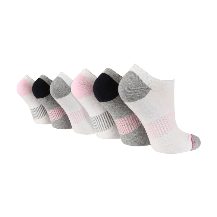 6 Pack Ladies Bamboo Sport Trainer Socks: Low Cut, Cushioned, Athletic Socks