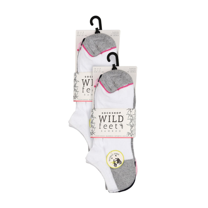 6 Pack Ladies Bamboo Sport Trainer Socks: Low Cut, Cushioned, Athletic Socks