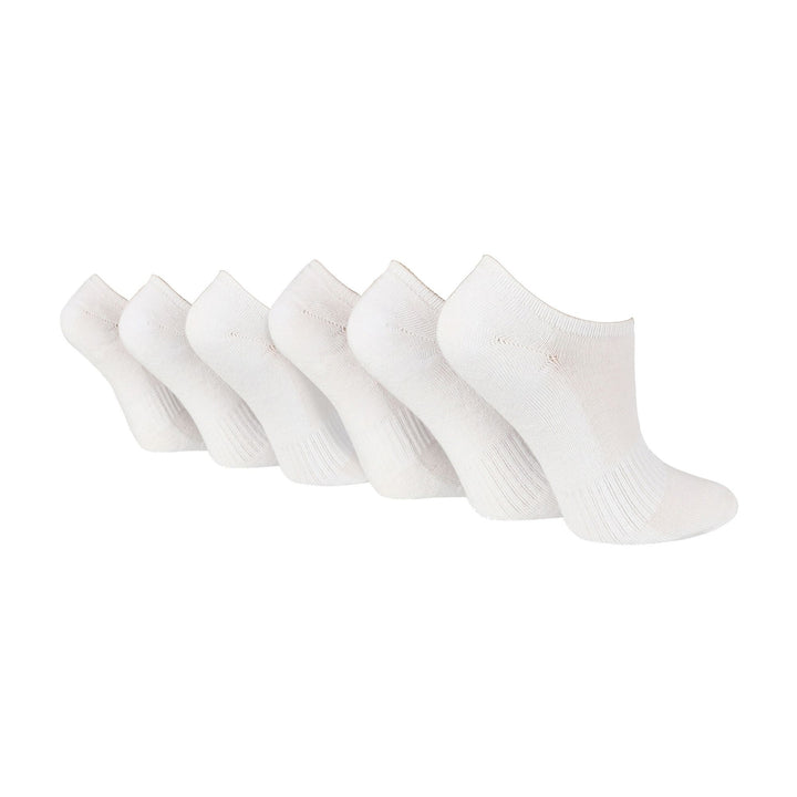 6 Pack Ladies Bamboo Sport Trainer Socks: Low Cut, Cushioned, Athletic Socks