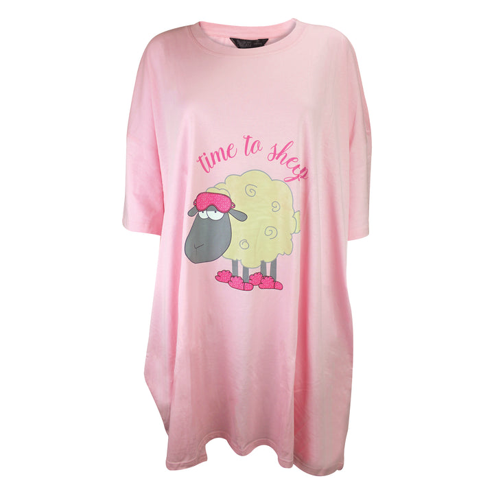 Ladies Oversized Long Nightie | Cute Novelty Style Pajama Top