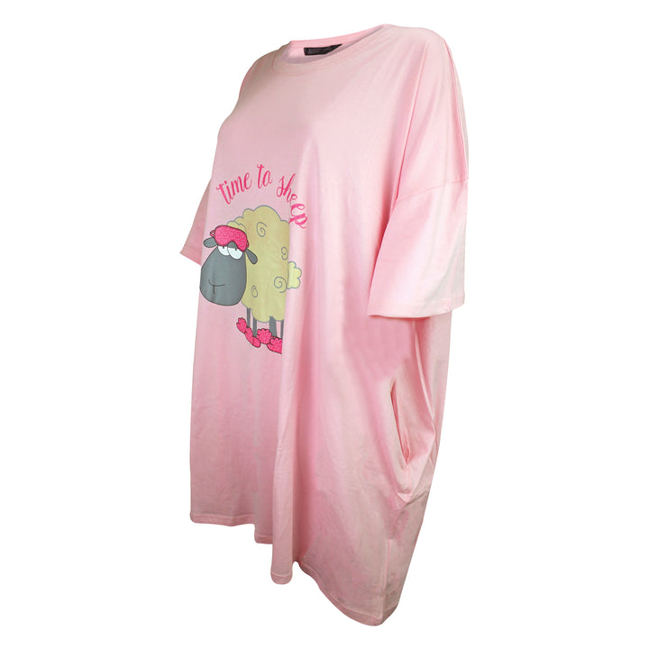 Ladies Oversized Long Nightie | Cute Novelty Style Pajama Top
