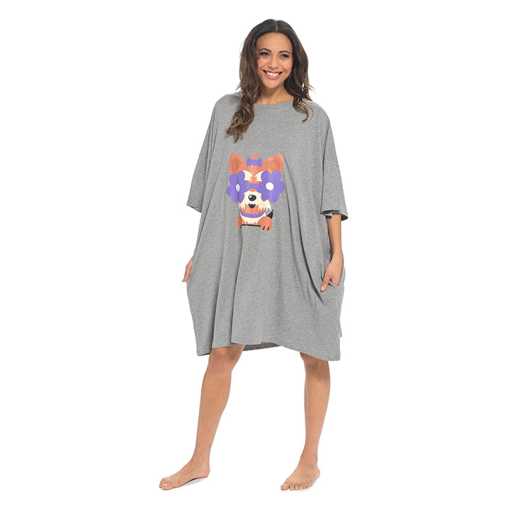 Ladies Oversized Long Nightie | Cute Novelty Style Pajama Top
