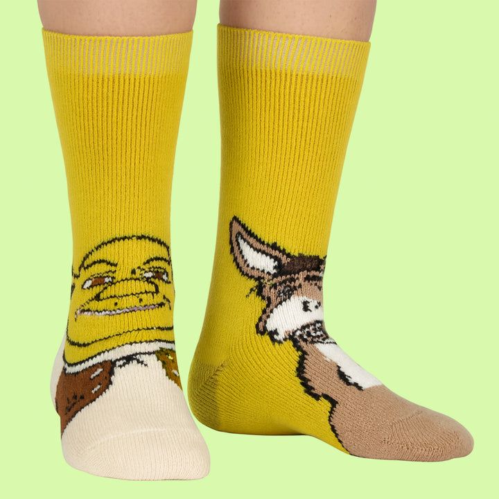 Kids Thermal Shrek Patterned Novelty Socks with Soft Brushed Lining