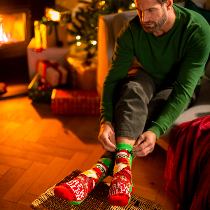Mens Thermal Lite Christmas Novelty Socks for Winter