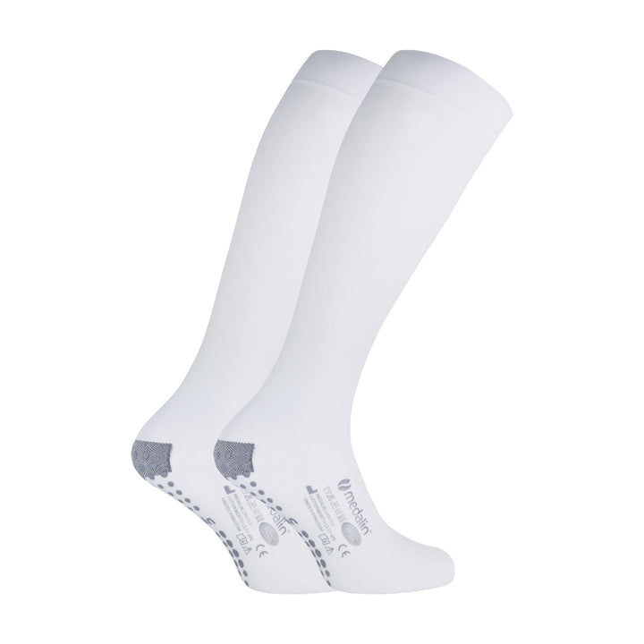 2 Pairs Graduated Compression Below the Knee Stockings with Grips