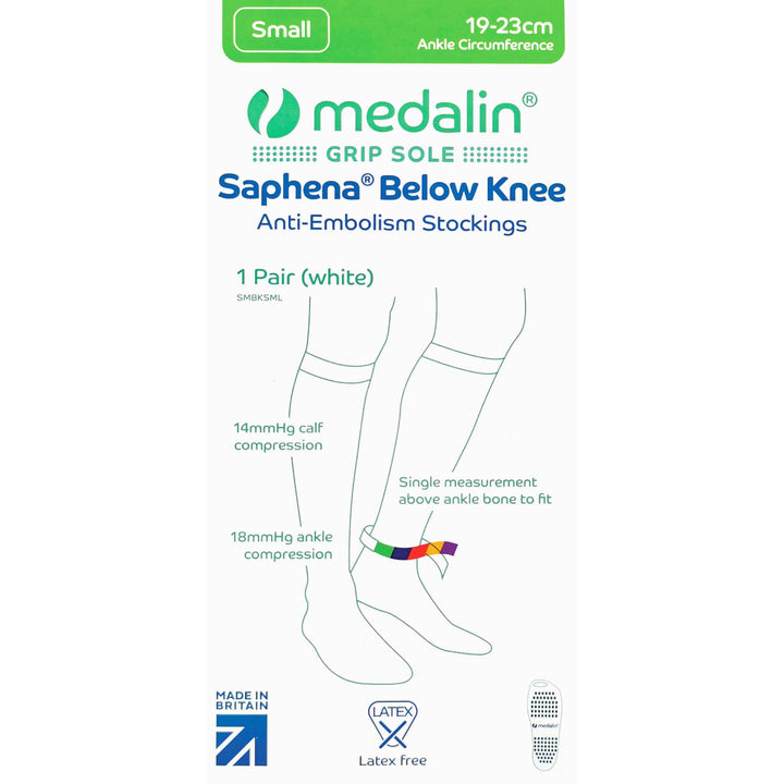 2 Pairs Graduated Compression Below the Knee Stockings with Grips