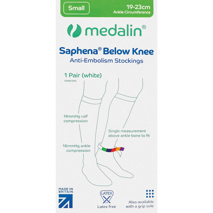 2 Pairs Graduated Compression Below Knee Anti Embolism Socks