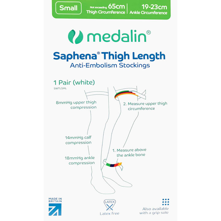 2 Pairs Anti-Embolism Thigh High Compression Medical Grade Stockings