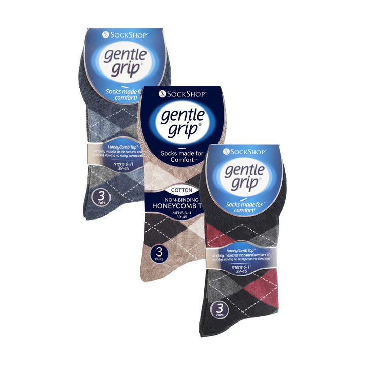 9 Pairs  NON ELASTIC Cotton Mens Socks with Loose Top - Ideal for Diabetic