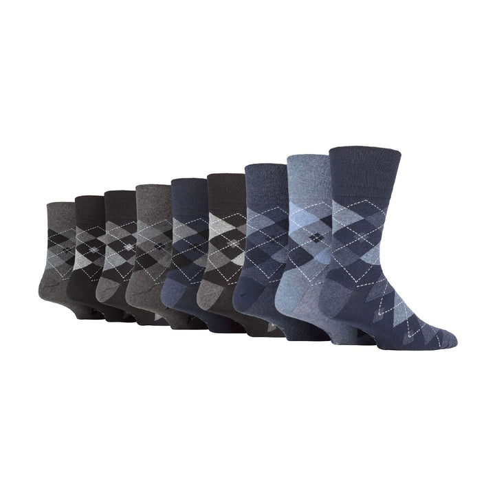 9 Pairs  NON ELASTIC Cotton Mens Socks with Loose Top - Ideal for Diabetic