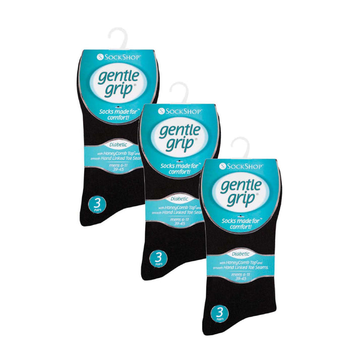 9 Pairs  NON ELASTIC Cotton Mens Socks with Loose Top - Ideal for Diabetic