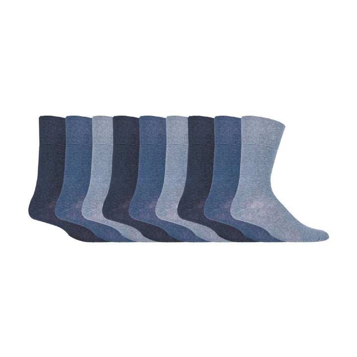 9 Pairs  NON ELASTIC Cotton Mens Socks with Loose Top - Ideal for Diabetic