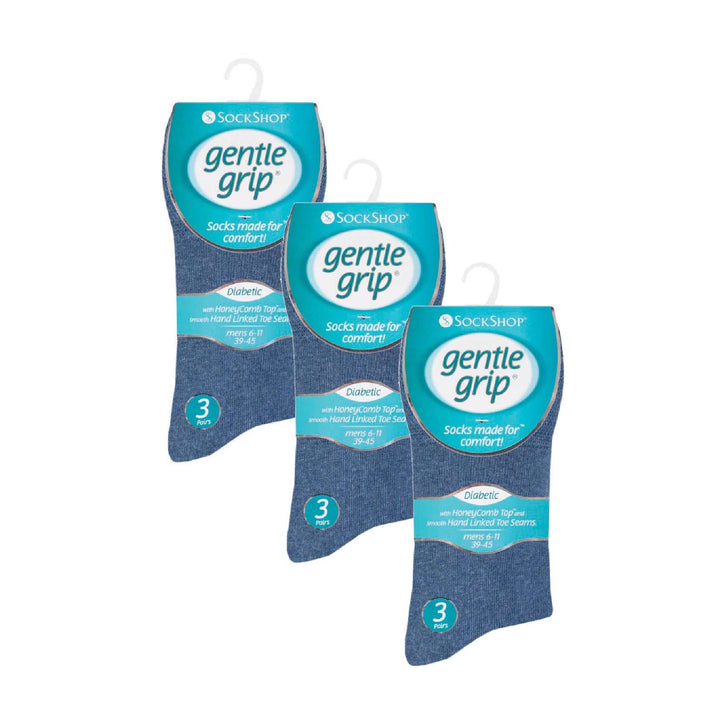 9 Pairs  NON ELASTIC Cotton Mens Socks with Loose Top - Ideal for Diabetic