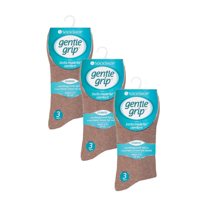 9 Pairs  NON ELASTIC Cotton Mens Socks with Loose Top - Ideal for Diabetic