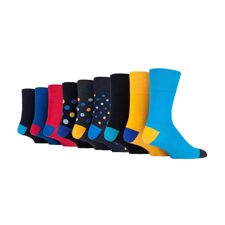 9 Pairs  NON ELASTIC Cotton Mens Socks with Loose Top - Ideal for Diabetic