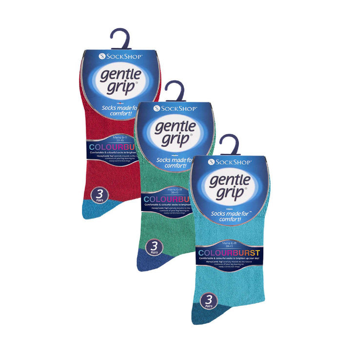 9 Pairs  NON ELASTIC Cotton Mens Socks with Loose Top - Ideal for Diabetic