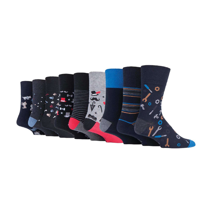 9 Pairs  NON ELASTIC Cotton Mens Socks with Loose Top - Ideal for Diabetic