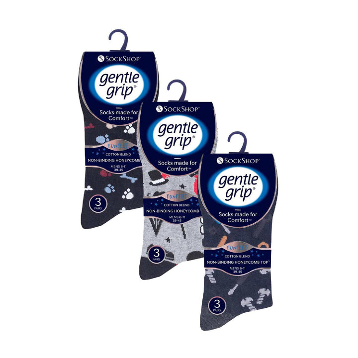 9 Pairs  NON ELASTIC Cotton Mens Socks with Loose Top - Ideal for Diabetic