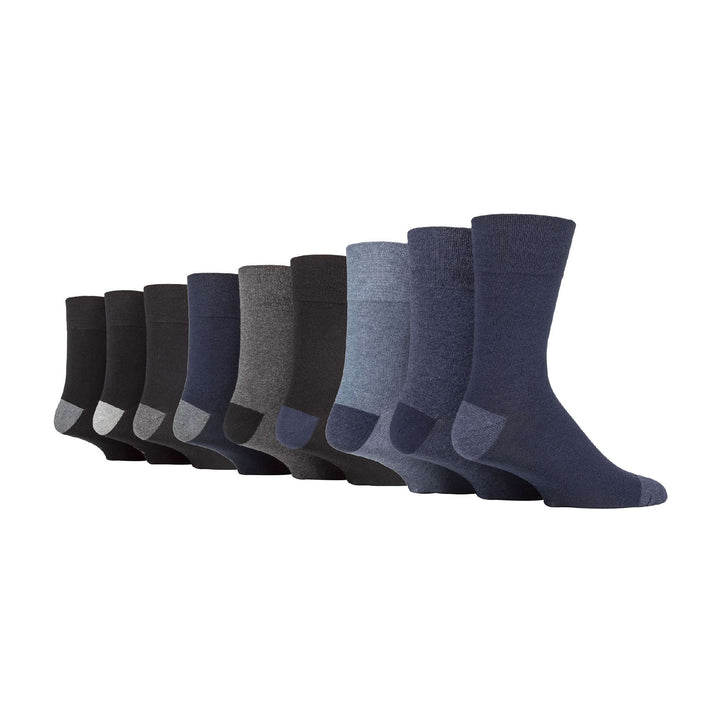 9 Pairs  NON ELASTIC Cotton Mens Socks with Loose Top - Ideal for Diabetic