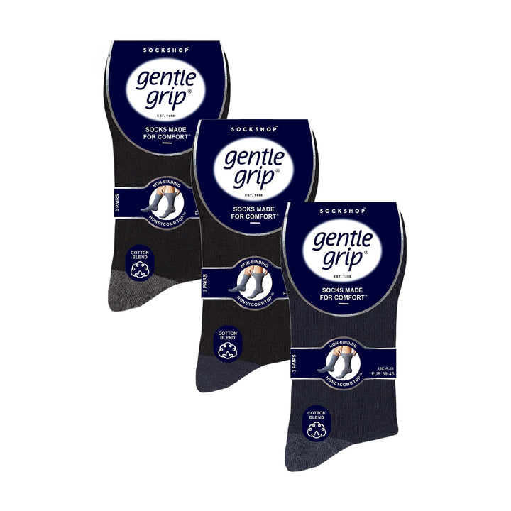 9 Pairs  NON ELASTIC Cotton Mens Socks with Loose Top - Ideal for Diabetic