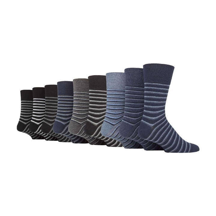 9 Pairs  NON ELASTIC Cotton Mens Socks with Loose Top - Ideal for Diabetic