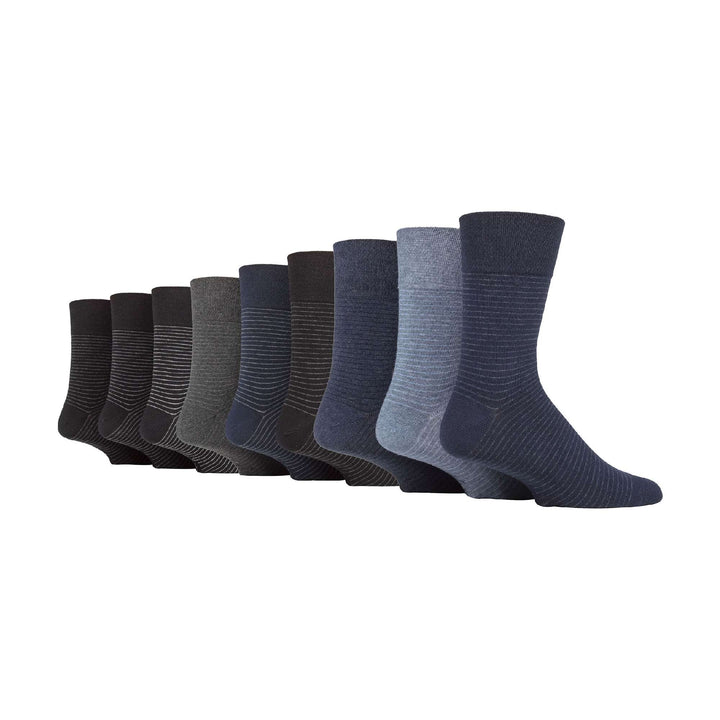 9 Pairs  NON ELASTIC Cotton Mens Socks with Loose Top - Ideal for Diabetic