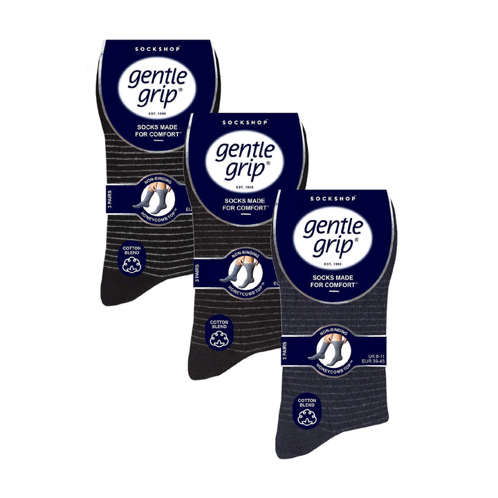 9 Pairs  NON ELASTIC Cotton Mens Socks with Loose Top - Ideal for Diabetic