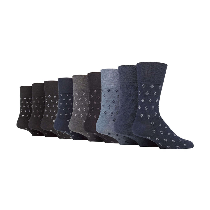 9 Pairs  NON ELASTIC Cotton Mens Socks with Loose Top - Ideal for Diabetic