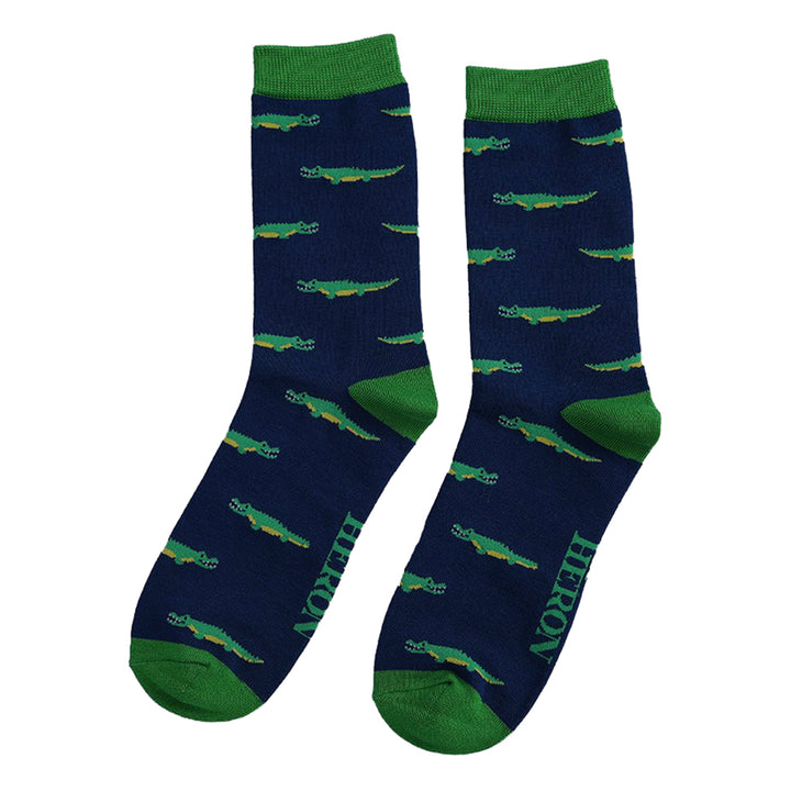 1 Pack Mens Novelty Crocodile Bamboo Socks