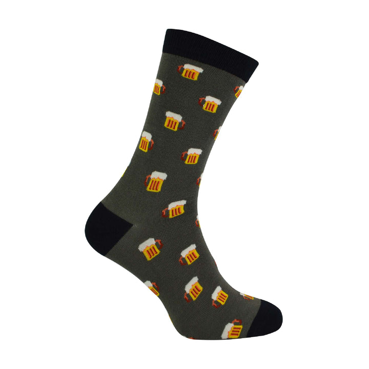 1 Pack Mens Novelty Beer Patterned Bamboo Socks