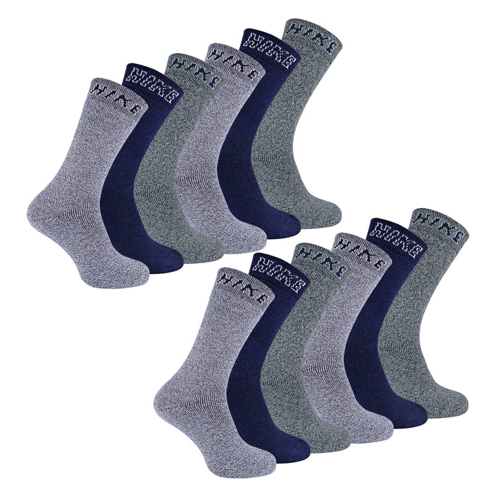 12 Pairs Mens Cushioned Crew Hiking Walking Boot Socks