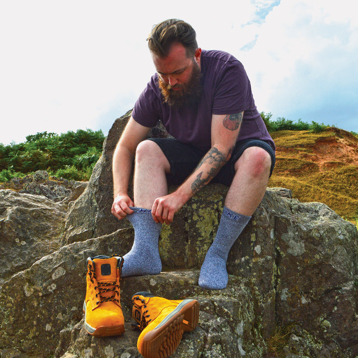 6 Pack Mens Soft Breathable Cotton Hiking Socks for Summer