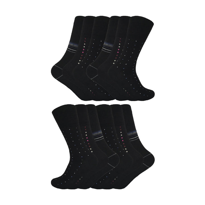 12 Pair Mens Loose Fitting Soft Top Bamboo Diabetic Friendly Socks