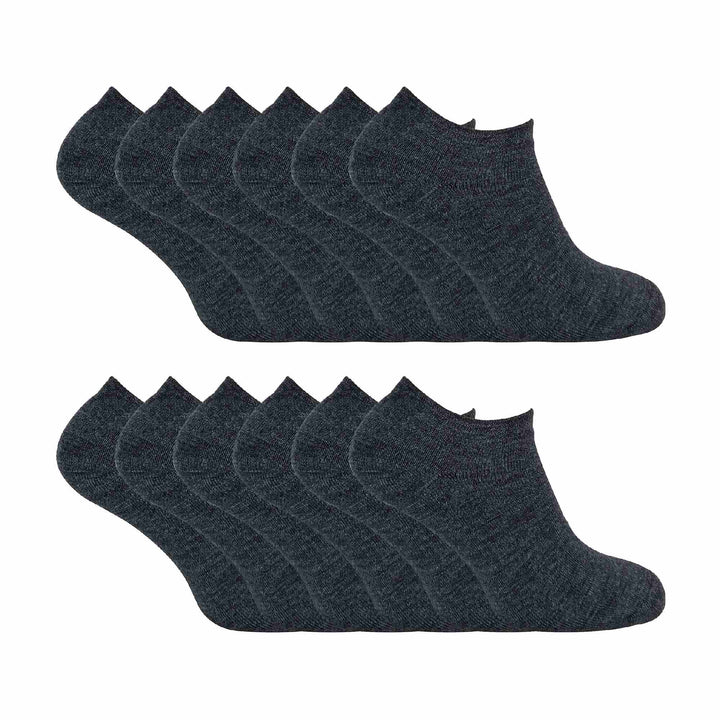 12 Pairs Mens Thermal Winter Invisible Low Cut Trainer Socks