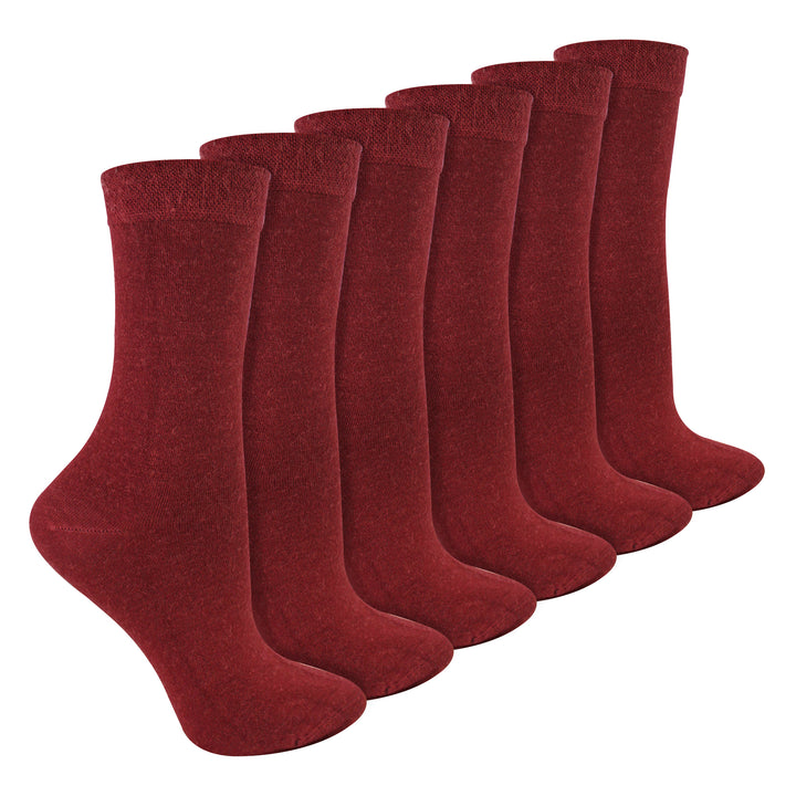 Ladies 6 Pack Bamboo & Merino Wool Blend Socks