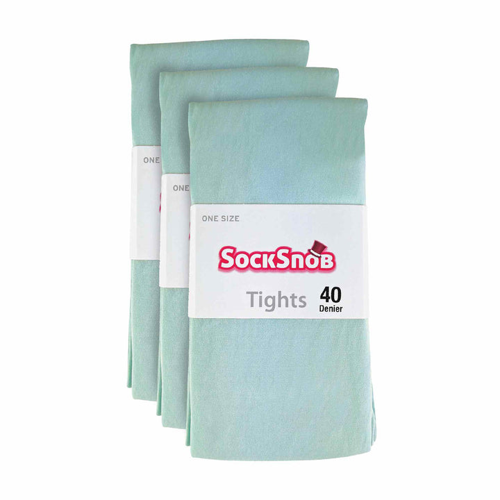 Ladies 3 Pair 40 Denier Comfortable Soft Bright Pastel Coloured Tights