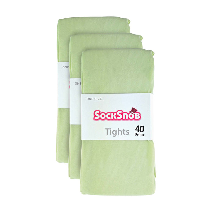 Ladies 3 Pair 40 Denier Comfortable Soft Bright Pastel Coloured Tights