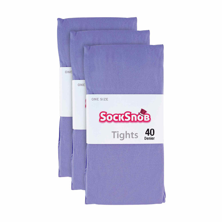 Ladies 3 Pair 40 Denier Comfortable Soft Bright Pastel Coloured Tights