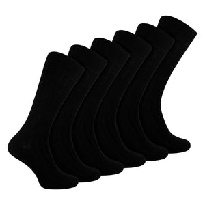 Einfarbige gerippte Herrensocken mit hohem Baumwollanteil